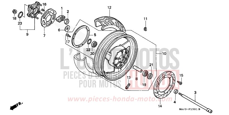 HINTERRAD (ST1100A) von Pan-European ABS CANDY TROPICAL NIGHT PURPLE-U (RP103D) von 1995
